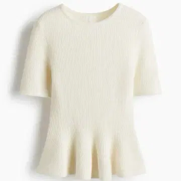 [ 완판템 ] H&M 에이치앤엠 페플럼 니트 화이트 M