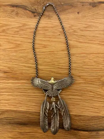 wingrock 우잉구로쿠 이글 페더 3개 목걸이 펜던트