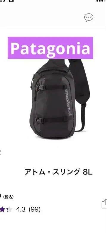 Patagonia 아톰 슬링 8L 블랙
