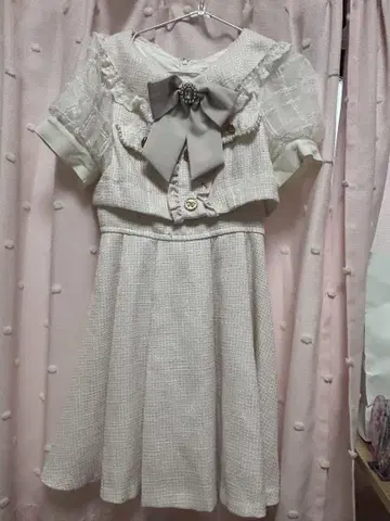 LIZLISA 트위드 셋업풍 원피스 핑크