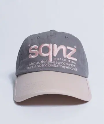 sqnz 캡 로고 자수 에스큐즈 핑크