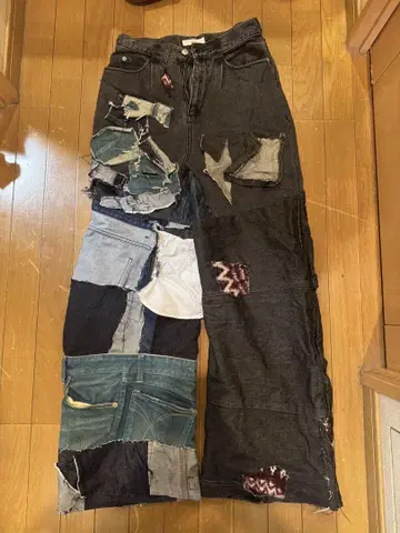 리메이크 패치워크 데님 팬츠