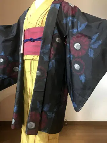 겉옷 긴 겉옷 명선 앤티크 블랙 홍 파랑 마루기쿠
