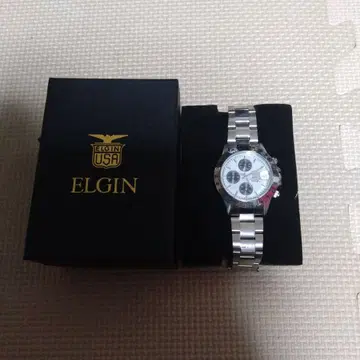ELGIN 크로노그래프 시계 실버