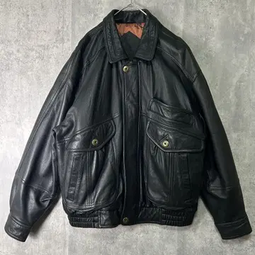 최고급 램 가죽 자켓 크롭 블랙 빈티지