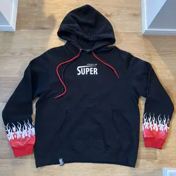 이탈리아제 vision of SUPER 프레임 후드티 사이즈 L