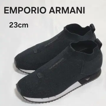 EMPORIO ARMANI 니트 스니커즈 슬립온 하이컷 23cm