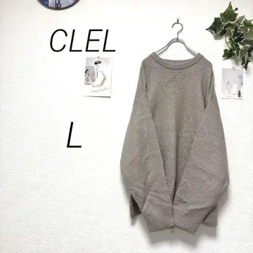 10133 CLEL 클레일 샤기 니트 스웨터 L 모헤어 혼방 무지