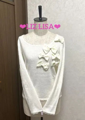 LIZ LISA 리본 펄 레이스 퍼퓸 티셔츠 러블리 스타일