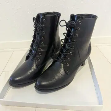 하카마용 블랙 숏부츠 졸업식 교월 블랙 레이스업