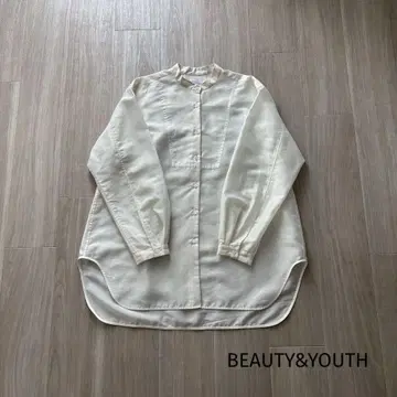 23SS BEAUTY&YOUTH 시어 밴드 카라 셔츠