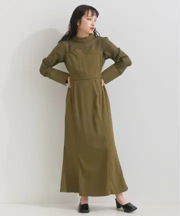 미사용 새상품 플루언트 카르제 x 쉬폰 데콜테 시어 드레스