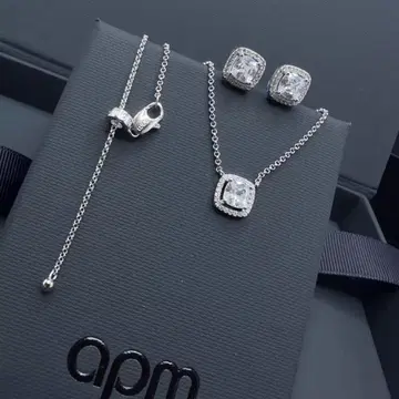 APM Monaco 보석 목걸이 귀찌 세트