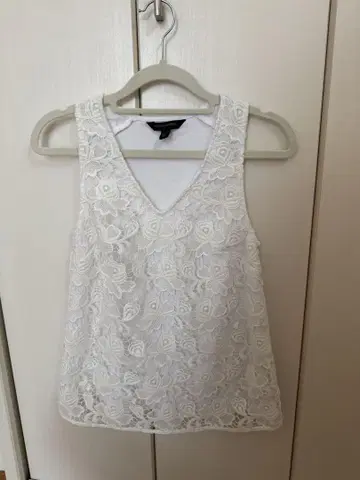 BANANA REPUBLIC 레이스 슬리브리스 상의 XXS 화이트