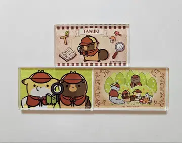 너구리와 여우 산의 탐정님 아크릴 블록 3종 세트