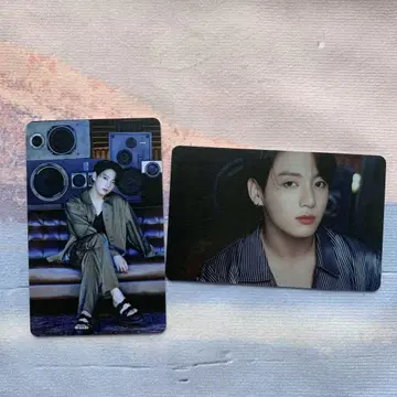 BTS BE 럭키 드로우 한정판 미공개 한국 트레이딩 카드 정국 2장