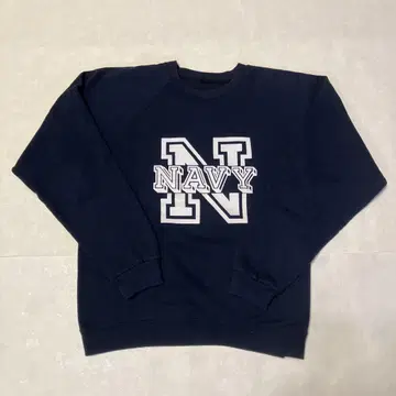NAVY 로고 래글런 슬리브 맨투맨