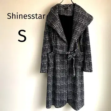 Shinesstar 체크 무늬 롱 코트