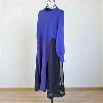 새상품급 Re.Verofonna 베로폰나 원피스 블루 x 블랙 38