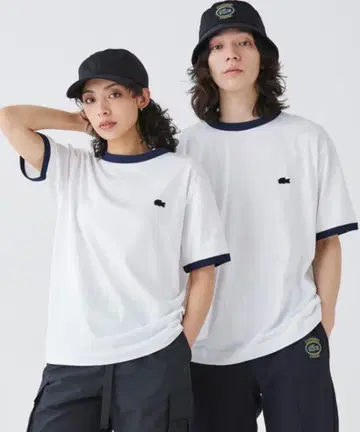 LACOSTE 원포인트 로고 링거 T셔츠 화이트 사이즈 5