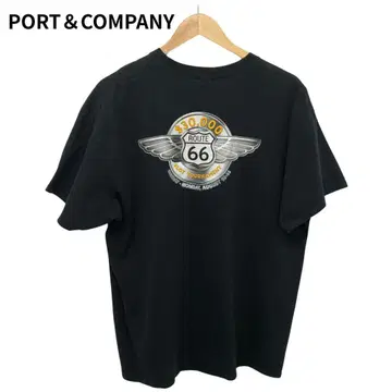 포트앤컴퍼니 ROUTE 66 T셔츠 오버사이즈 로고 반팔