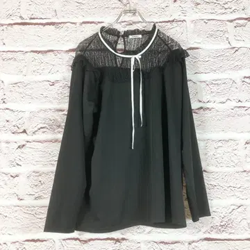 zr78 SUREVE + 레이스 긴팔 블랙 튜닉 시스루 3XL