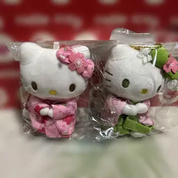 헬로키티 기모노 봉제 인형 2체 세트