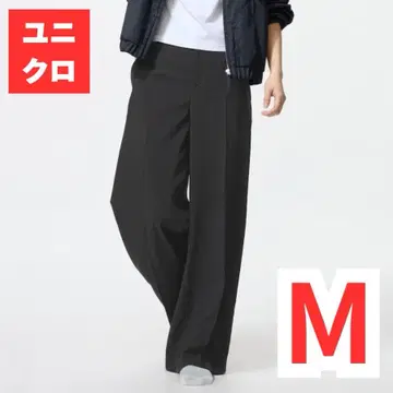 유니클로 감동 와이드 팬츠 블랙 M