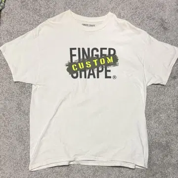 FINGER SHAPE 화이트 로고 T셔츠