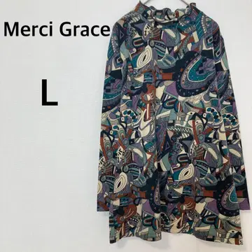 Merci Grace 긴팔 디자인 티셔츠 [ L ] 개성있는 루즈핏