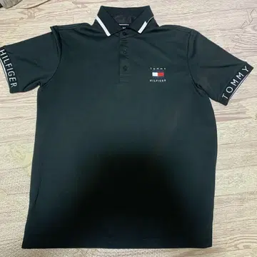 TOMMY HILFIGER 블랙 피케 셔츠