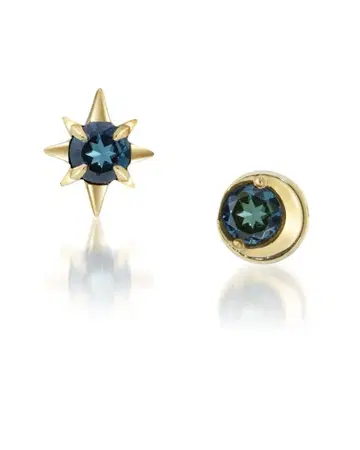 MOON&SUN PIERCED EARRINGS K10 귀걸이