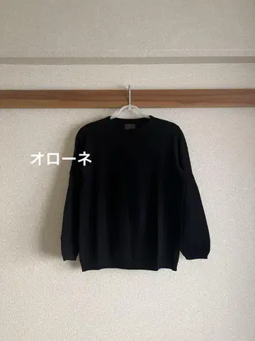 오로네 플레인 크루 니트 블랙