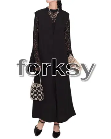 미사용 새상품! forsky. 레이스 블라우스 & 센터 슬릿 원피스 세트