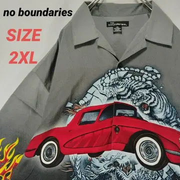 no boundaries 빈티지 셔츠 2XL 용호 자동차 오픈 카라