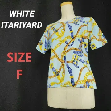 WHITE ITARIYARD 티셔츠 벨트 체인 스카프 패턴 여성용