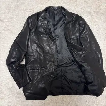 5351 푸르옴 램 가죽 테일러드 자켓 블랙 50