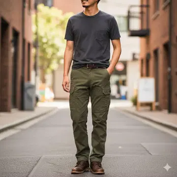 블루 웨이 made in nippon 카고 팬츠 치노 팬츠 카키 S