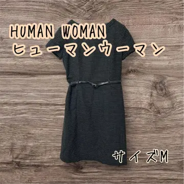 HUMAN WOMAN 휴먼 우먼 도트 무늬 반팔 무릎 기장 원피스 2