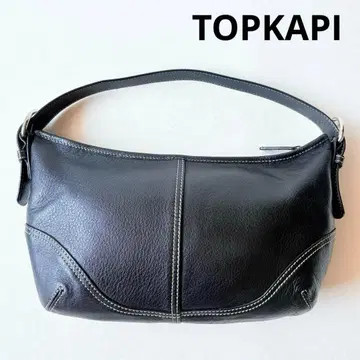 새상품급 TOPKAPI 탑카피 숄더백 원숄더 천연 가죽 블랙