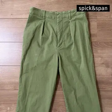 [ spick&span ] 캐주얼 팬츠 치노 팬츠 스트레이트 카키 그린