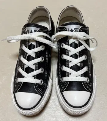 컨버스 올스타 올리브 그린 가죽 블랙 22.5cm
