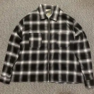 ballsy ombre check zip loose shirt