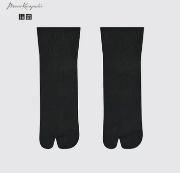 UNIQLO Mame 삭스 타비 양말 (2켤레 실크 블렌드) 블랙