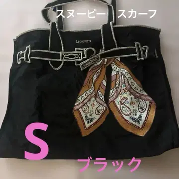 럭 제트 백 스누피 피넛 스카프 자수 패턴 S 블랙