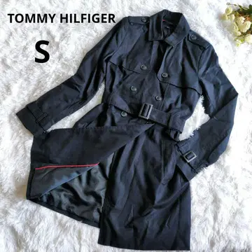 [ 컨디션 최상 ] 타미힐피거 트렌치코트 롱 코트 네이비 S