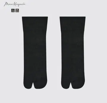 UNIQLO Mame 삭스 타비 양말 (2족 실크 블렌드) 블랙