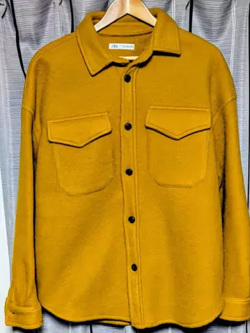 ZARA 머스타드 오버 사이즈 울 셔츠 자켓 XL