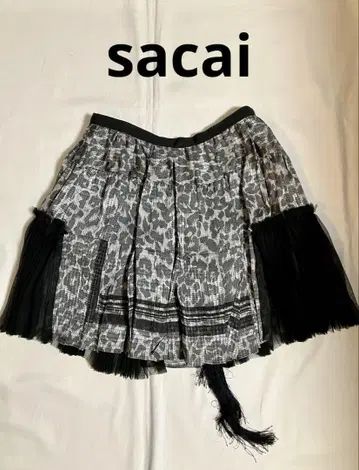 sacai 사카이 레오파드 무늬 플리츠 스커트 (사이즈 1)