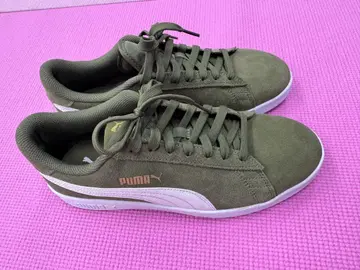 PUMA 스웨이드 스니커즈 올리브